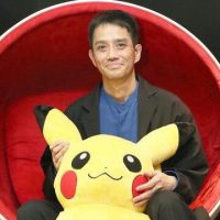 Satoshi Tajiri with Pikachu